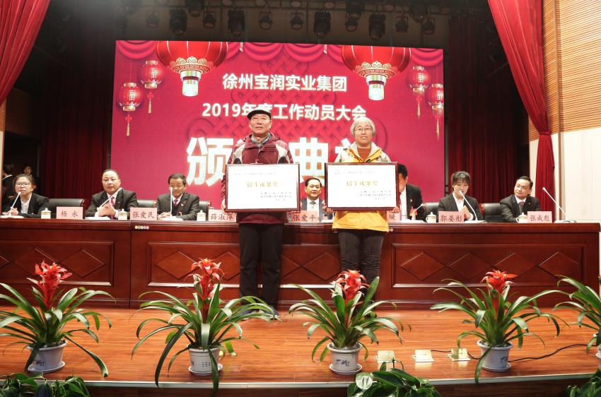 hth官方网页入口2019年度工作动员大会---集团公司领导为先进单位和先进个人代表颁奖